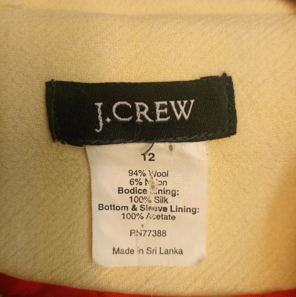 J Crew Wool Silk Lined Off White Classic Collared Button Down Retro Pea Coat 12 - Picture 8 of 11